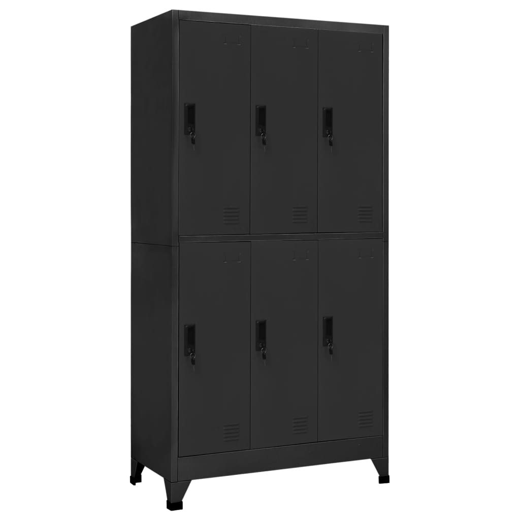 Armoire Métallique à Casiers Anthracite-avec 6 casiers-1-La-Fabrique-Industrielle