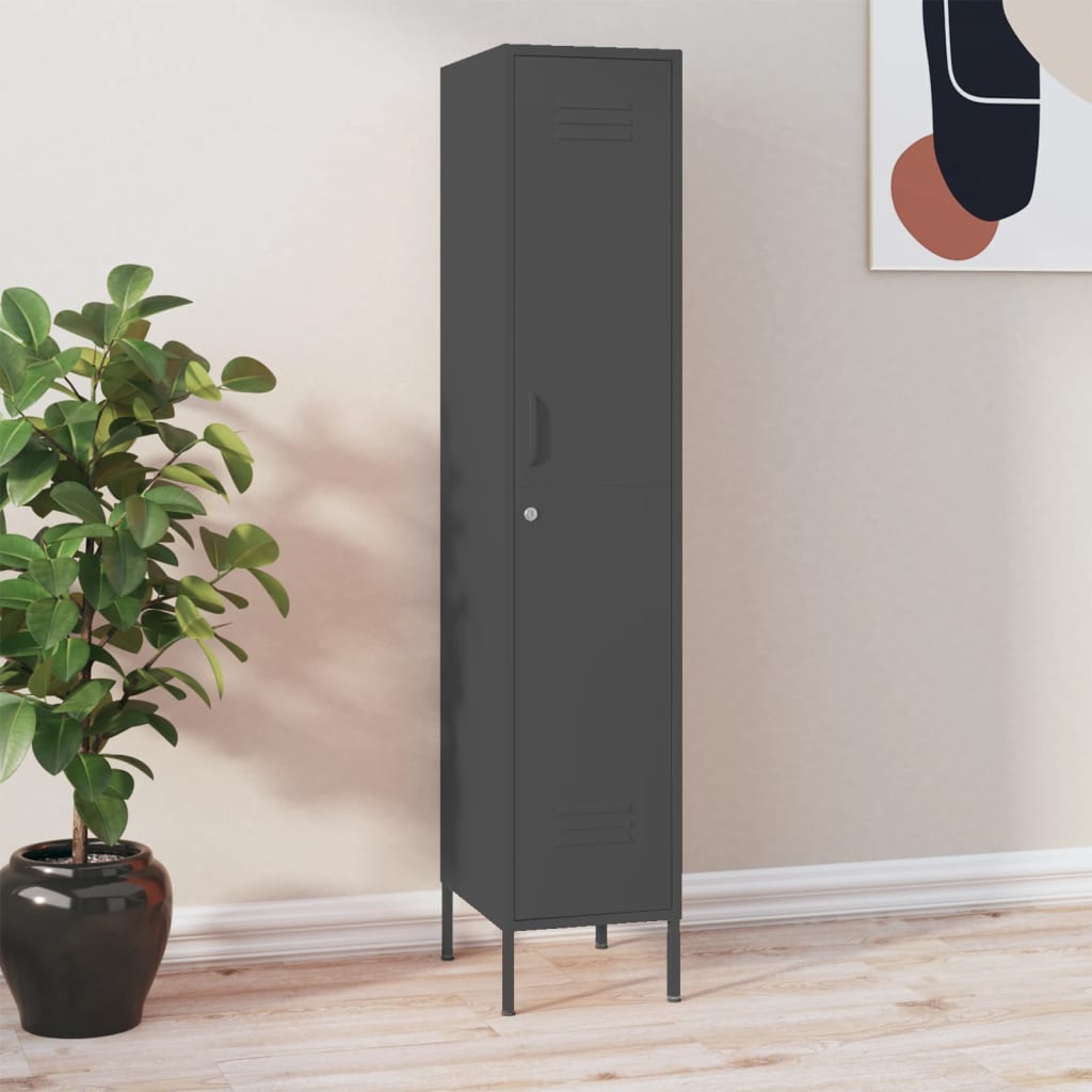 Armoire Métallique en Acier 1 Porte Style Industriel-Anthracite-1-La-Fabrique-Industrielle