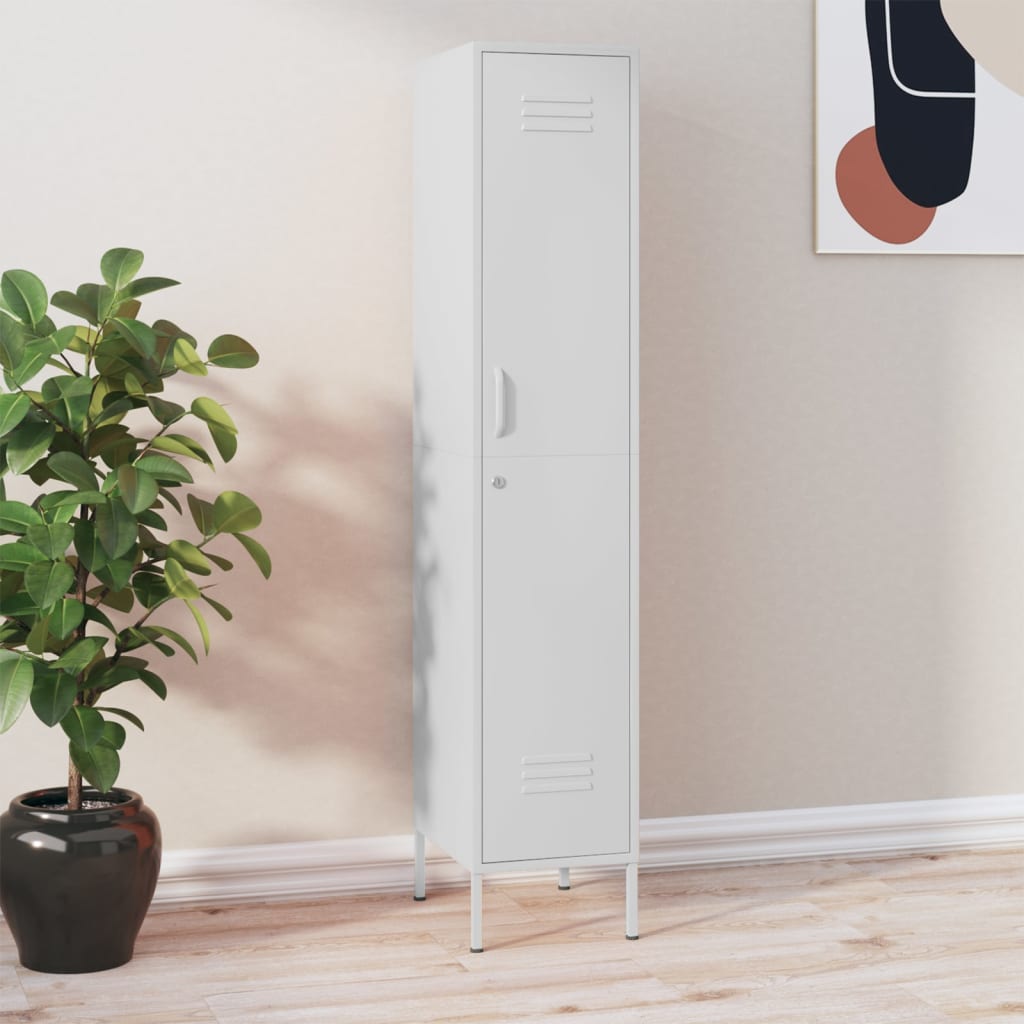 Armoire Métallique en Acier 1 Porte Style Industriel-Blanc-1-La-Fabrique-Industrielle