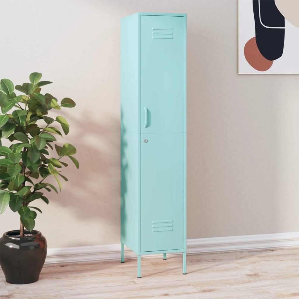 Armoire Métallique en Acier 1 Porte Style Industriel-Menthe-1-La-Fabrique-Industrielle