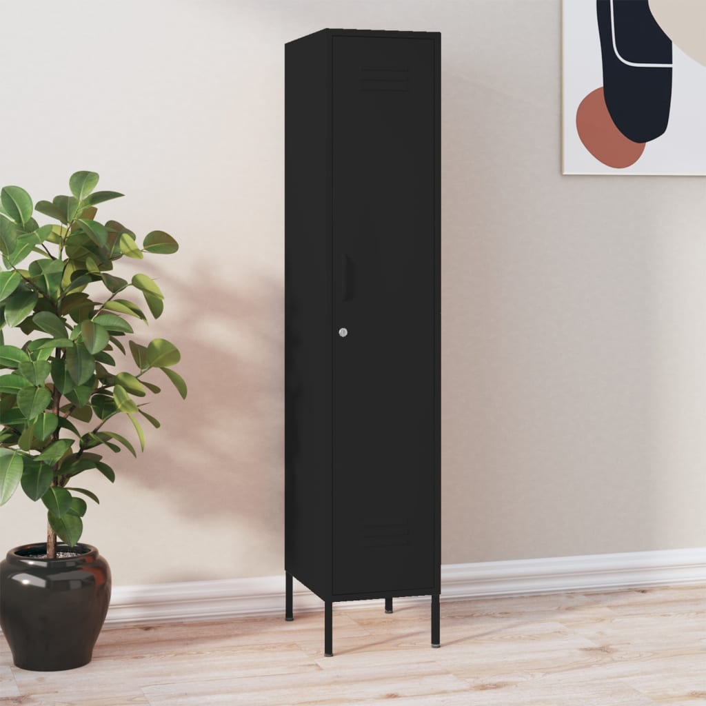 Armoire Métallique en Acier 1 Porte Style Industriel-Noir-1-La-Fabrique-Industrielle