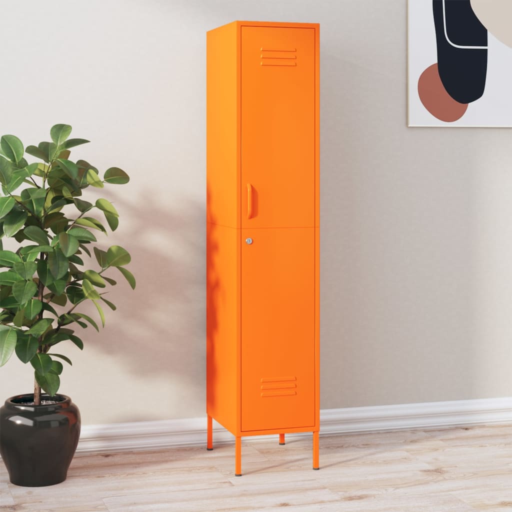 Armoire Métallique en Acier 1 Porte Style Industriel-Orange-1-La-Fabrique-Industrielle