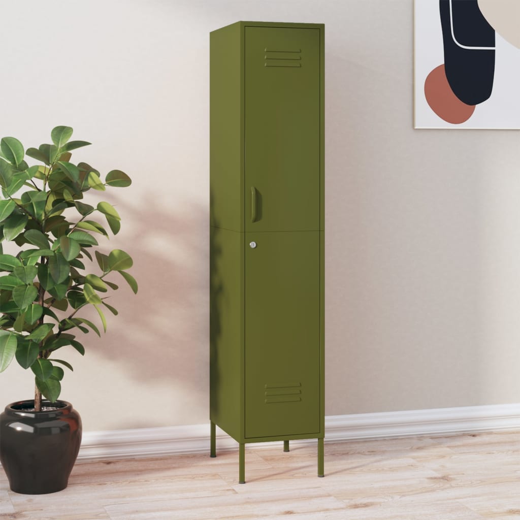 Armoire Métallique en Acier 1 Porte Style Industriel-Vert olive-1-La-Fabrique-Industrielle