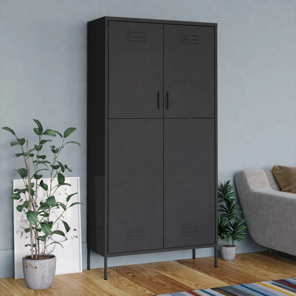 Armoire Métallique en Acier Vert Industriel-Anthracite-1-La-Fabrique-Industrielle