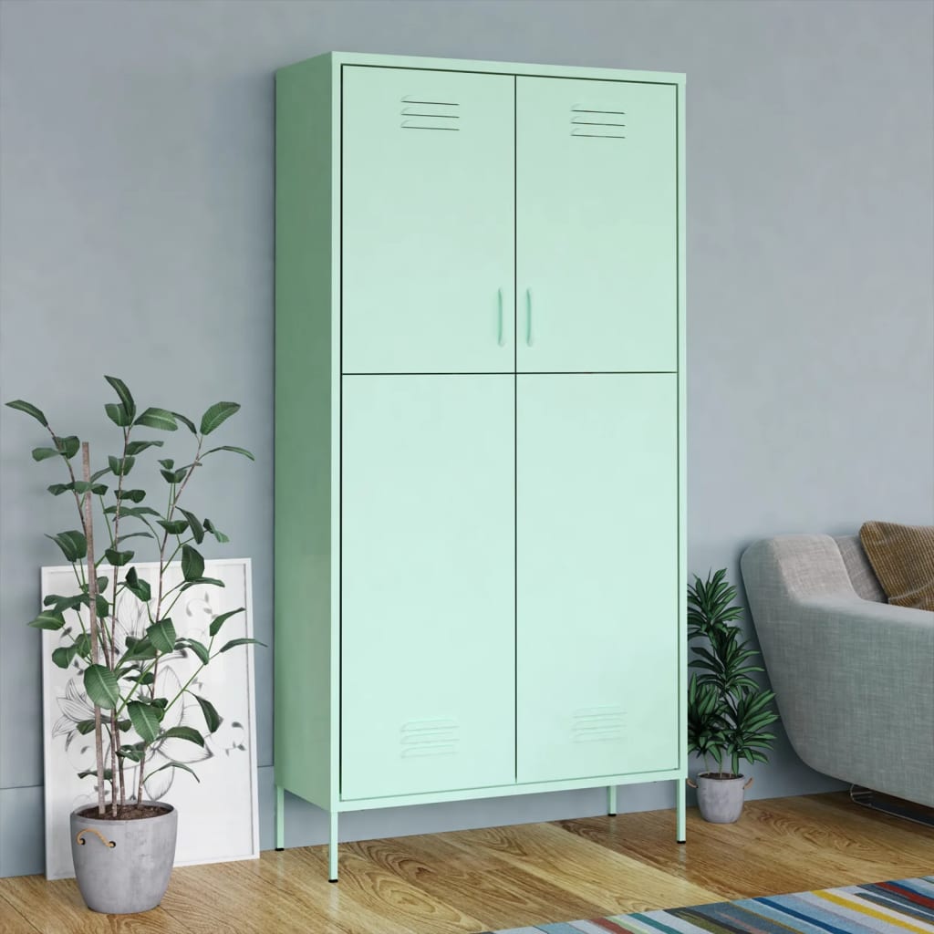 Armoire Métallique en Acier Vert Industriel-Menthe-1-La-Fabrique-Industrielle