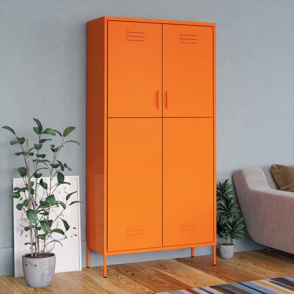 Armoire Métallique en Acier Vert Industriel-Orange-1-La-Fabrique-Industrielle
