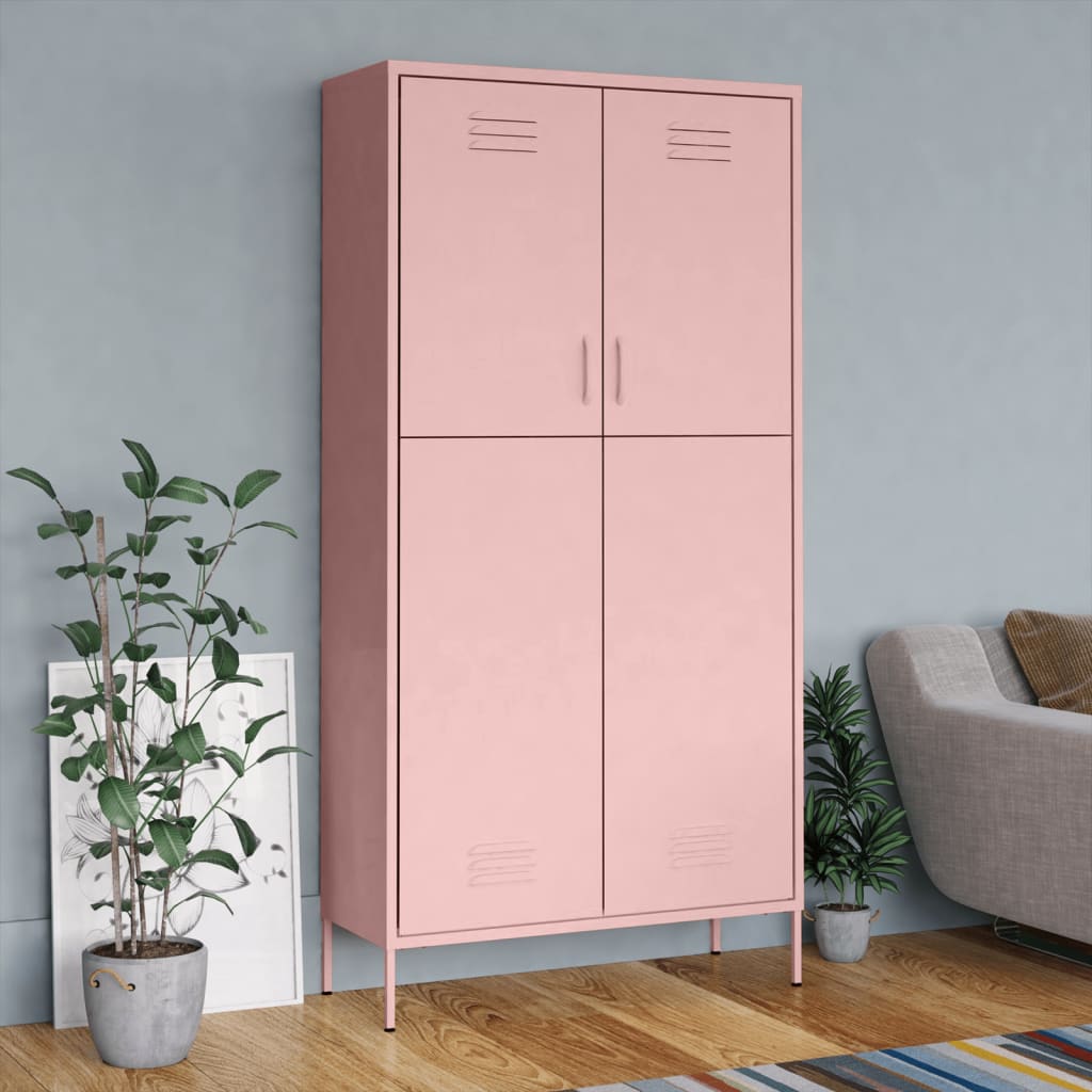 Armoire Métallique en Acier Vert Industriel-Rose-1-La-Fabrique-Industrielle