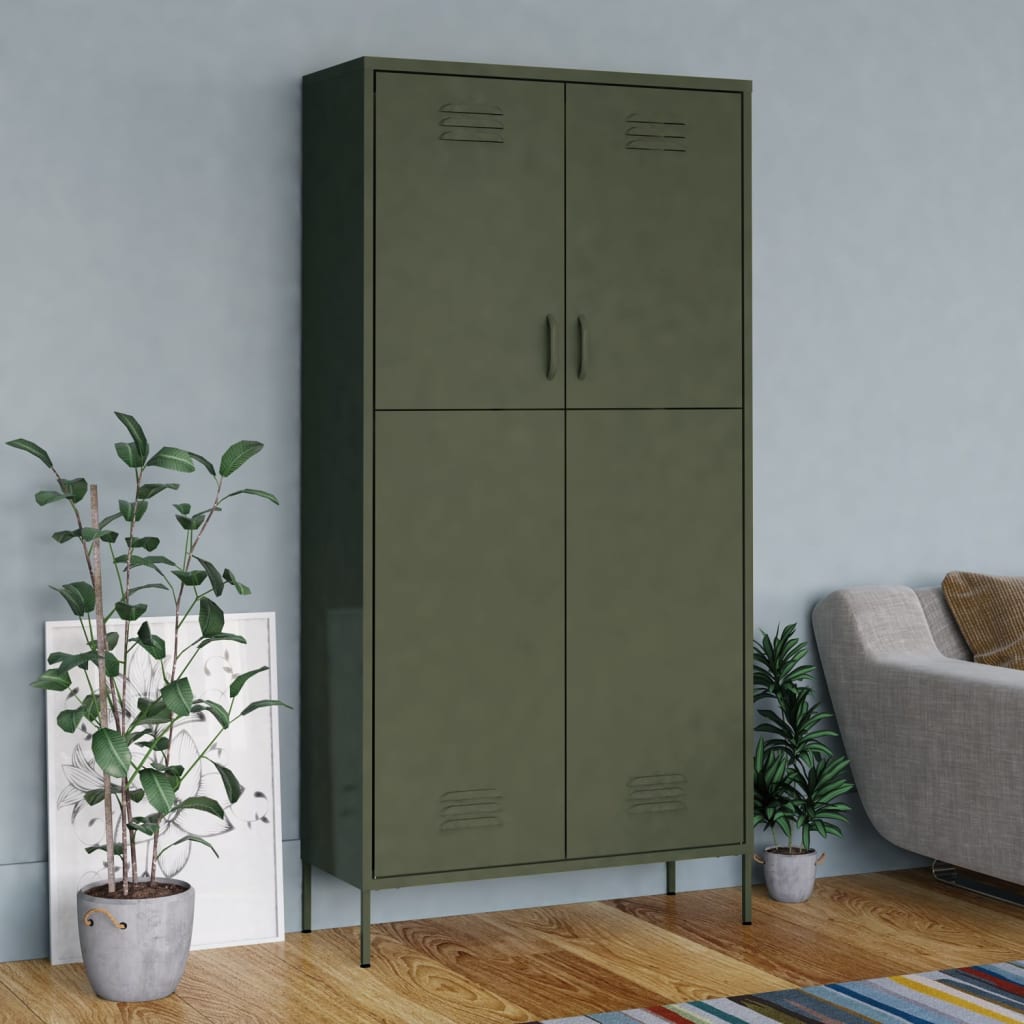 Armoire Métallique en Acier Vert Industriel-Vert olive-1-La-Fabrique-Industrielle