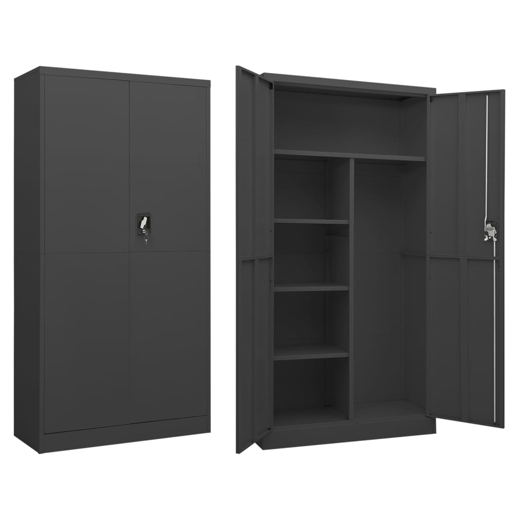 Armoire de Rangement Métallique au design Industriel-Anthracite-1-La-Fabrique-Industrielle