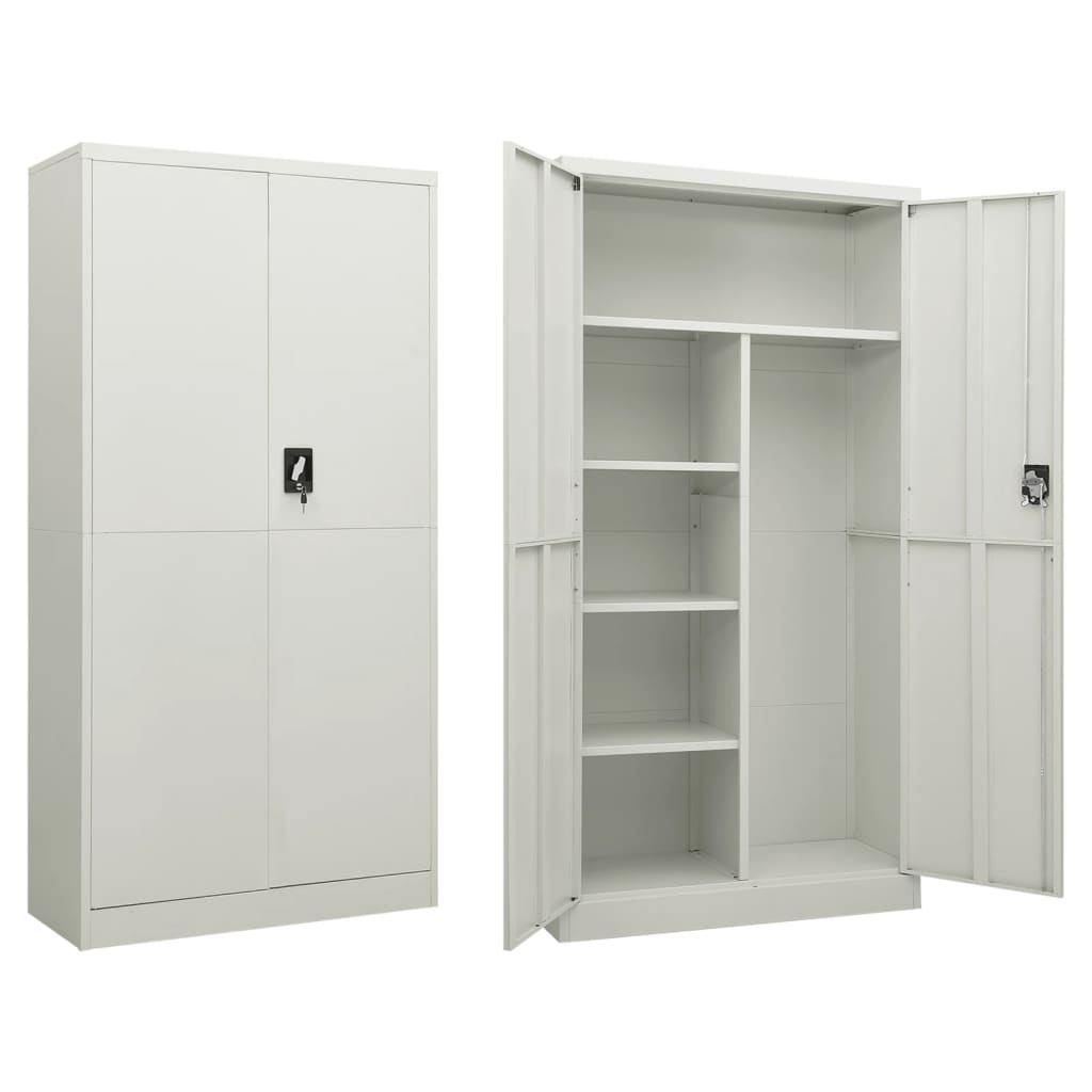 Armoire de Rangement Métallique au design Industriel-Gris clair-1-La-Fabrique-Industrielle