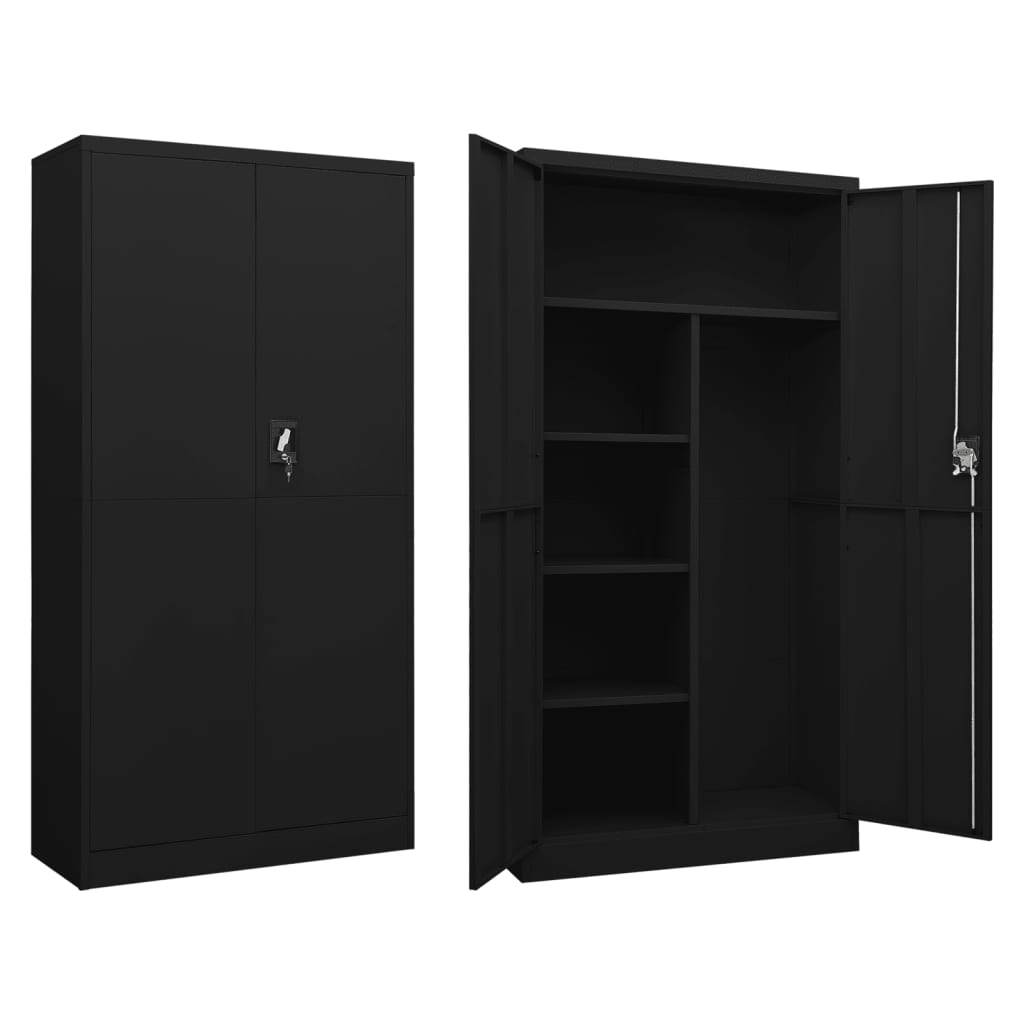 Armoire de Rangement Métallique au design Industriel-Noir-1-La-Fabrique-Industrielle