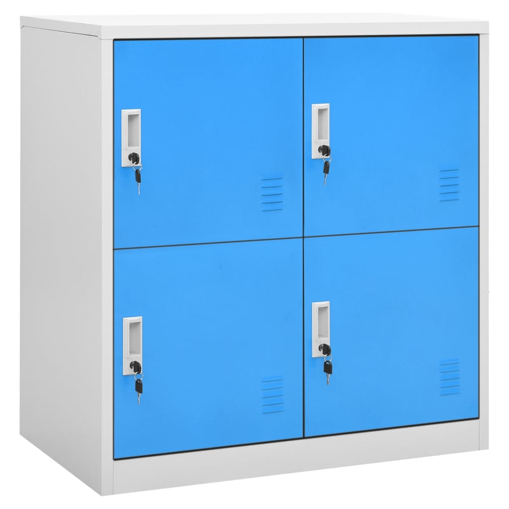 Armoire en Métal Bleu au Style Industriel-avec 4 casiers-1-La-Fabrique-Industrielle