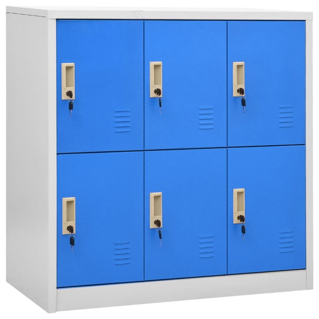 Armoire en Métal Bleu au Style Industriel-avec 6 casiers-1-La-Fabrique-Industrielle