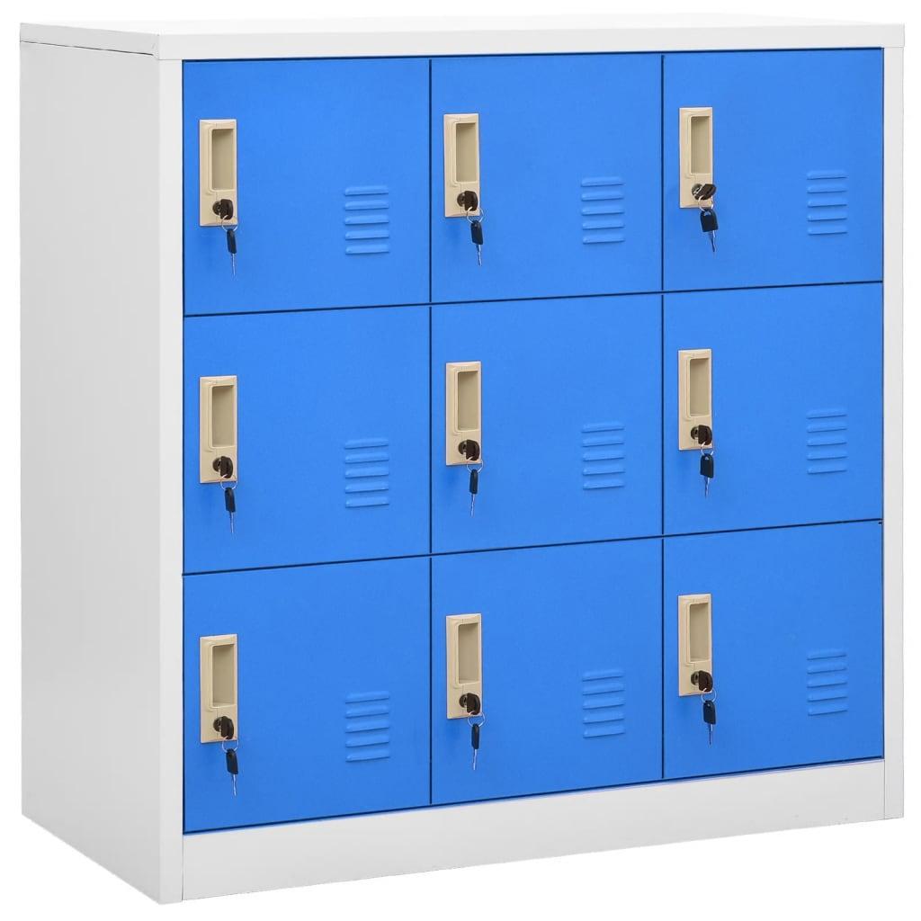 Armoire en Métal Bleu au Style Industriel-avec 9 casiers-1-La-Fabrique-Industrielle