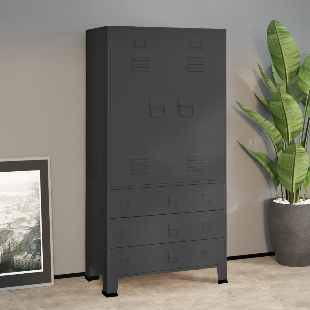 Armoire en Métal Style Industriel-Anthracite-1-La-Fabrique-Industrielle