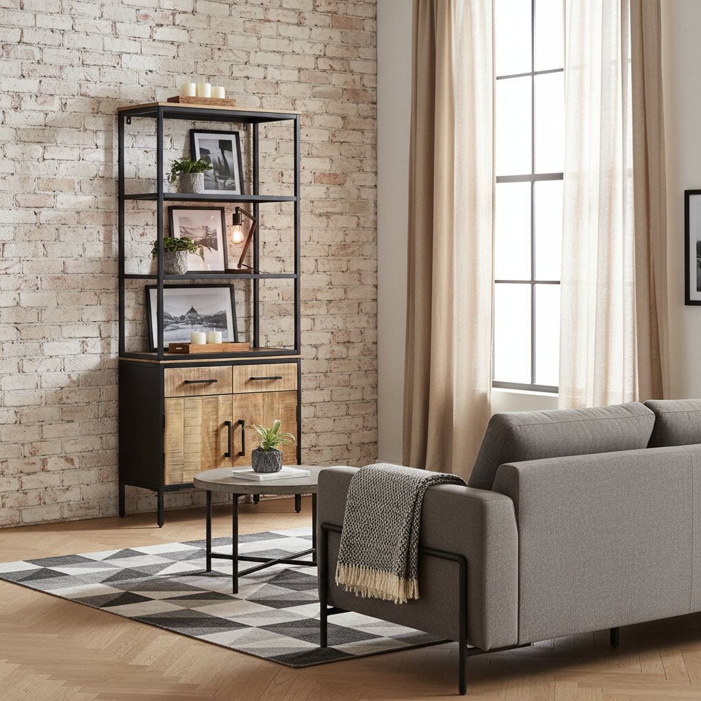 Armoire Industrielle en Bois et Métal