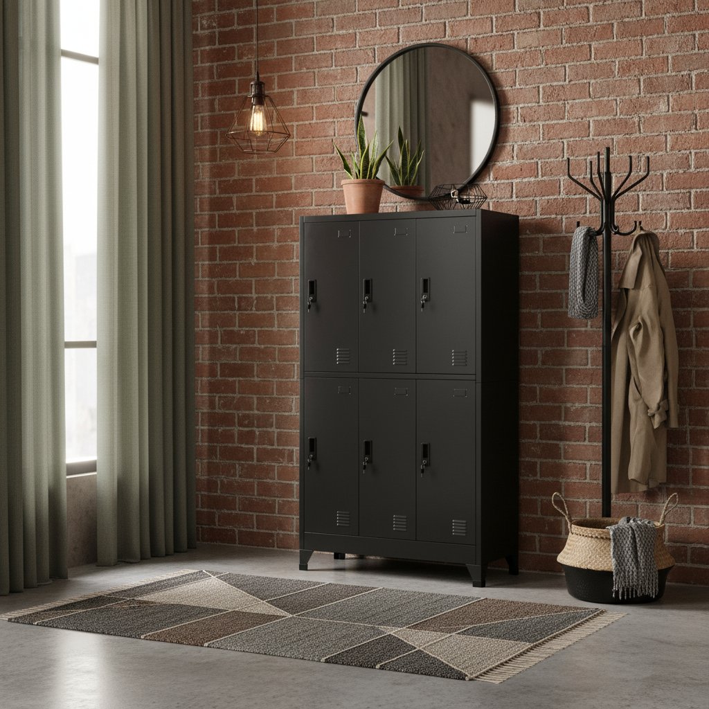 Armoire Métallique Vestiaire en Acier Noir