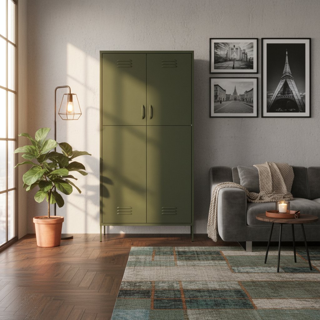 Armoire Métallique en Acier Vert Industriel