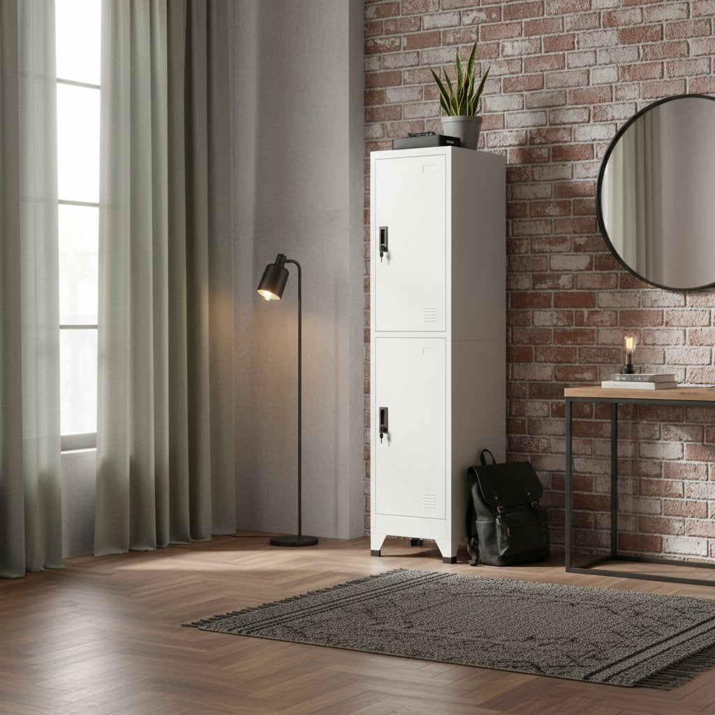 Armoire en Métal Blanc Industriel