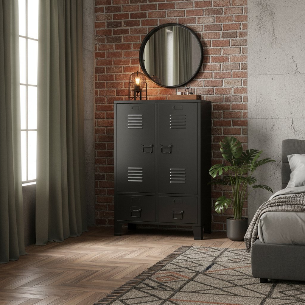 Armoire en Métal Industriel pour Chambre