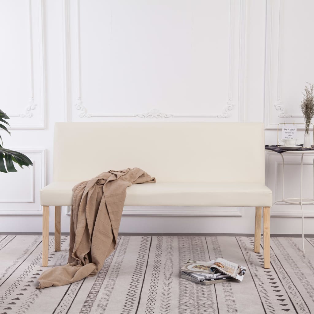 Banc 139,5 Cm Similicuir-Crème-La-Fabrique-Industrielle