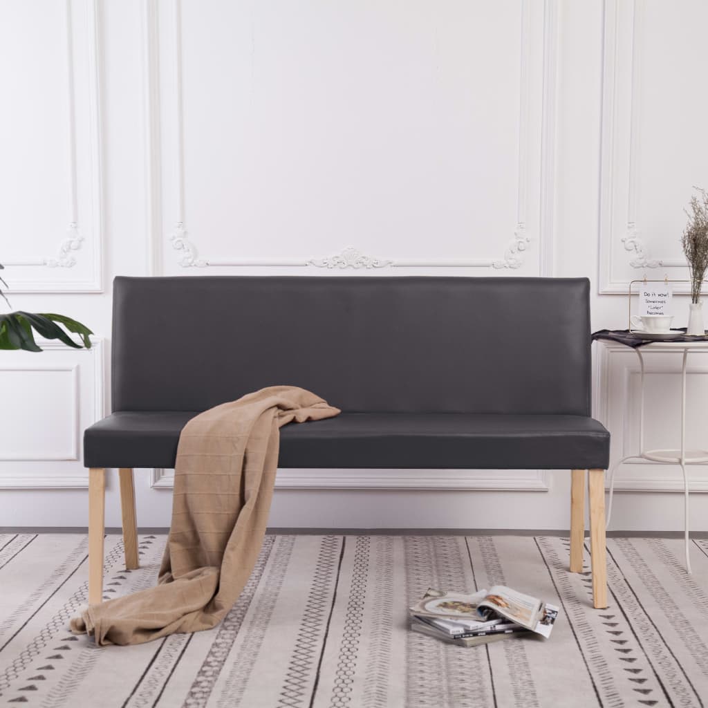 Banc 139,5 Cm Similicuir-Gris-La-Fabrique-Industrielle