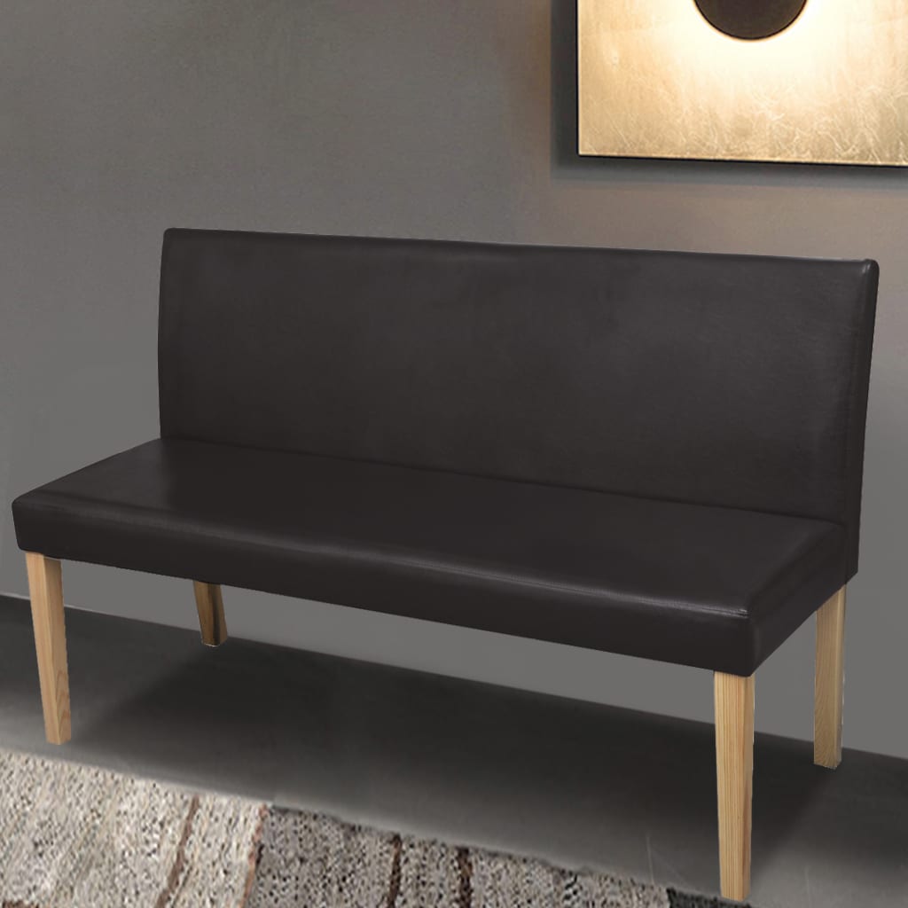 Banc 139,5 Cm Similicuir-Marron foncé-La-Fabrique-Industrielle