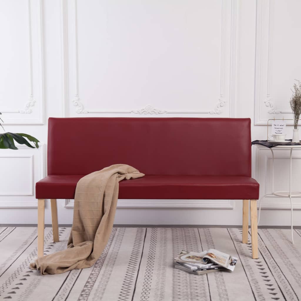 Banc 139,5 Cm Similicuir-Rouge-La-Fabrique-Industrielle