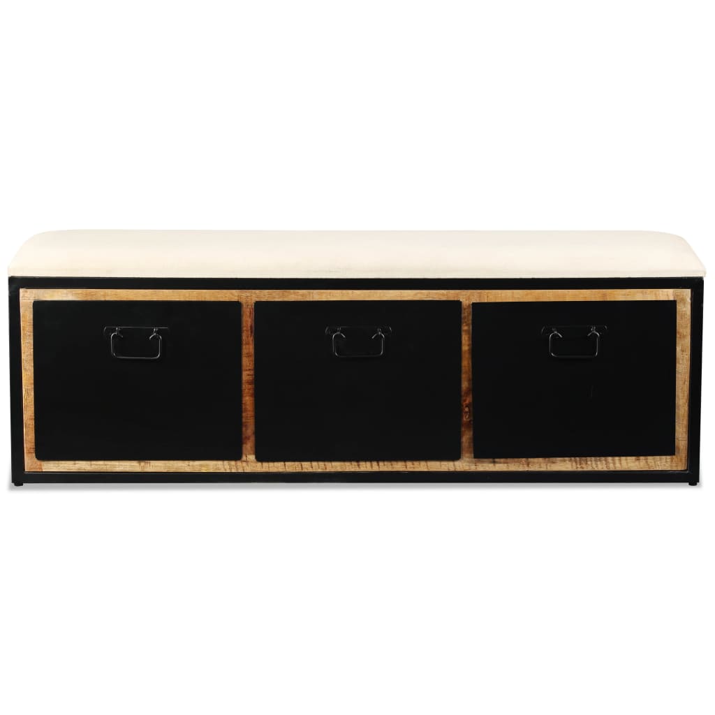 Banc Chaussures Industriel en Bois de Manguier-La-Fabrique-Industrielle