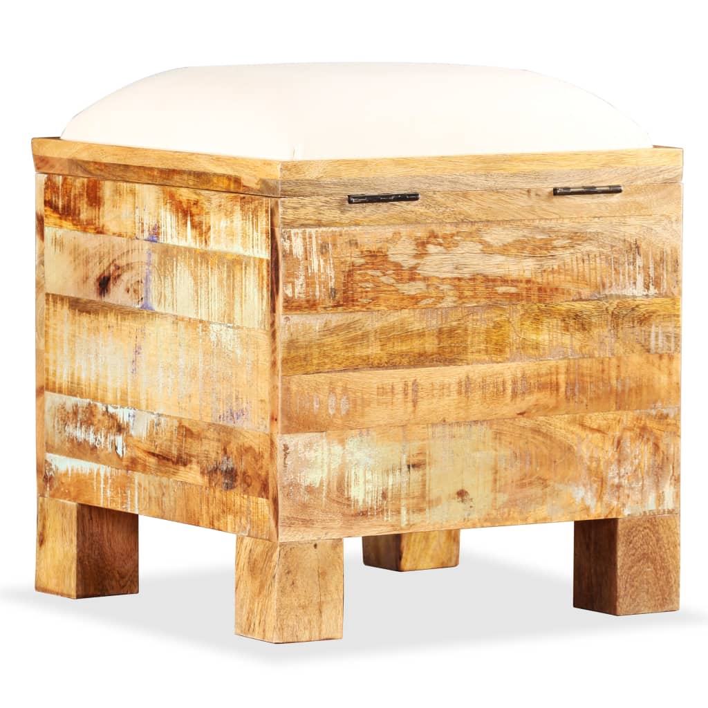 Banc De Rangement Bois Massif Recyclé 40 X 40 X 45 Cm-La-Fabrique-Industrielle