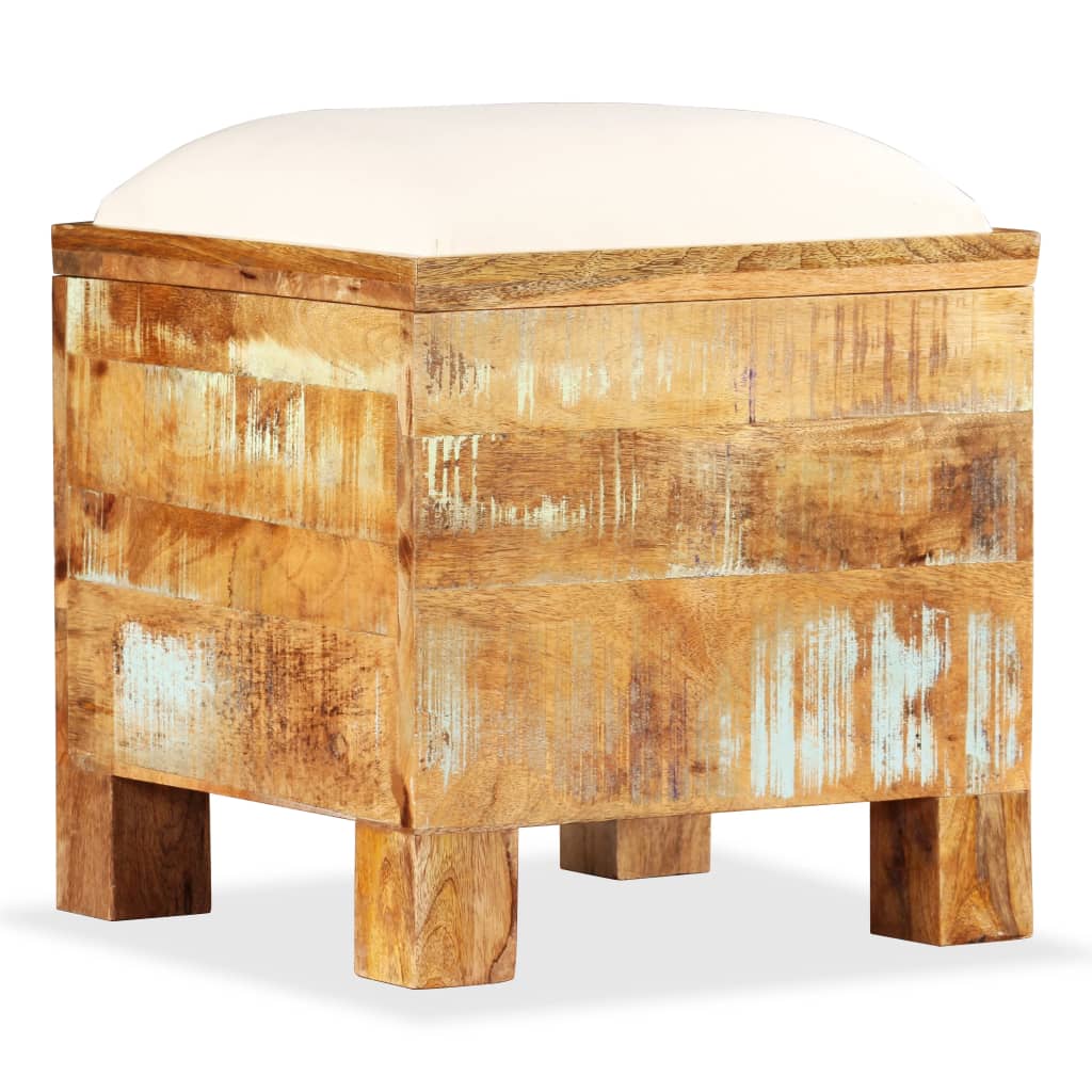 Banc De Rangement Bois Massif Recyclé 40 X 40 X 45 Cm-La-Fabrique-Industrielle