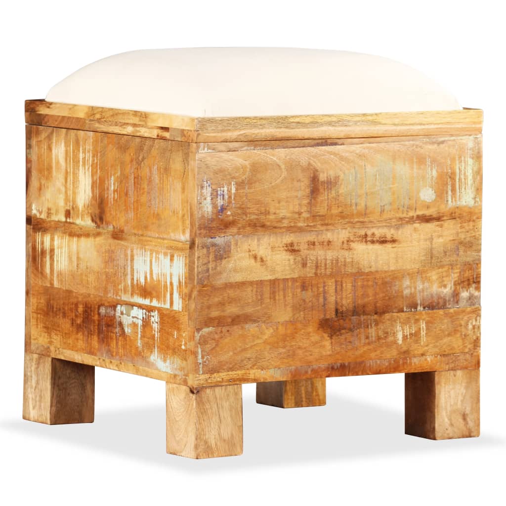 Banc De Rangement Bois Massif Recyclé 40 X 40 X 45 Cm-La-Fabrique-Industrielle