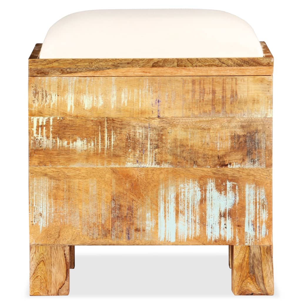 Banc De Rangement Bois Massif Recyclé 40 X 40 X 45 Cm-La-Fabrique-Industrielle