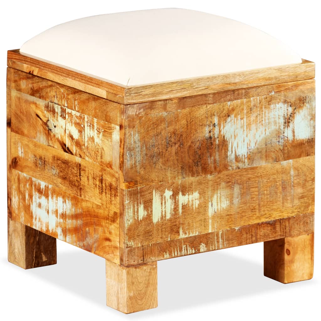Banc De Rangement Bois Massif Recyclé 40 X 40 X 45 Cm-La-Fabrique-Industrielle