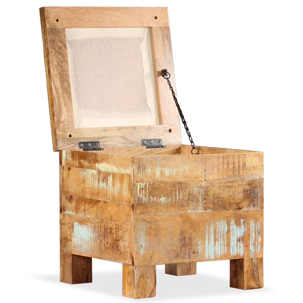 Banc De Rangement Bois Massif Recyclé 40 X 40 X 45 Cm-La-Fabrique-Industrielle