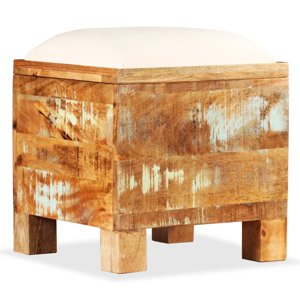 Banc De Rangement Bois Massif Recyclé 40 X 40 X 45 Cm-La-Fabrique-Industrielle