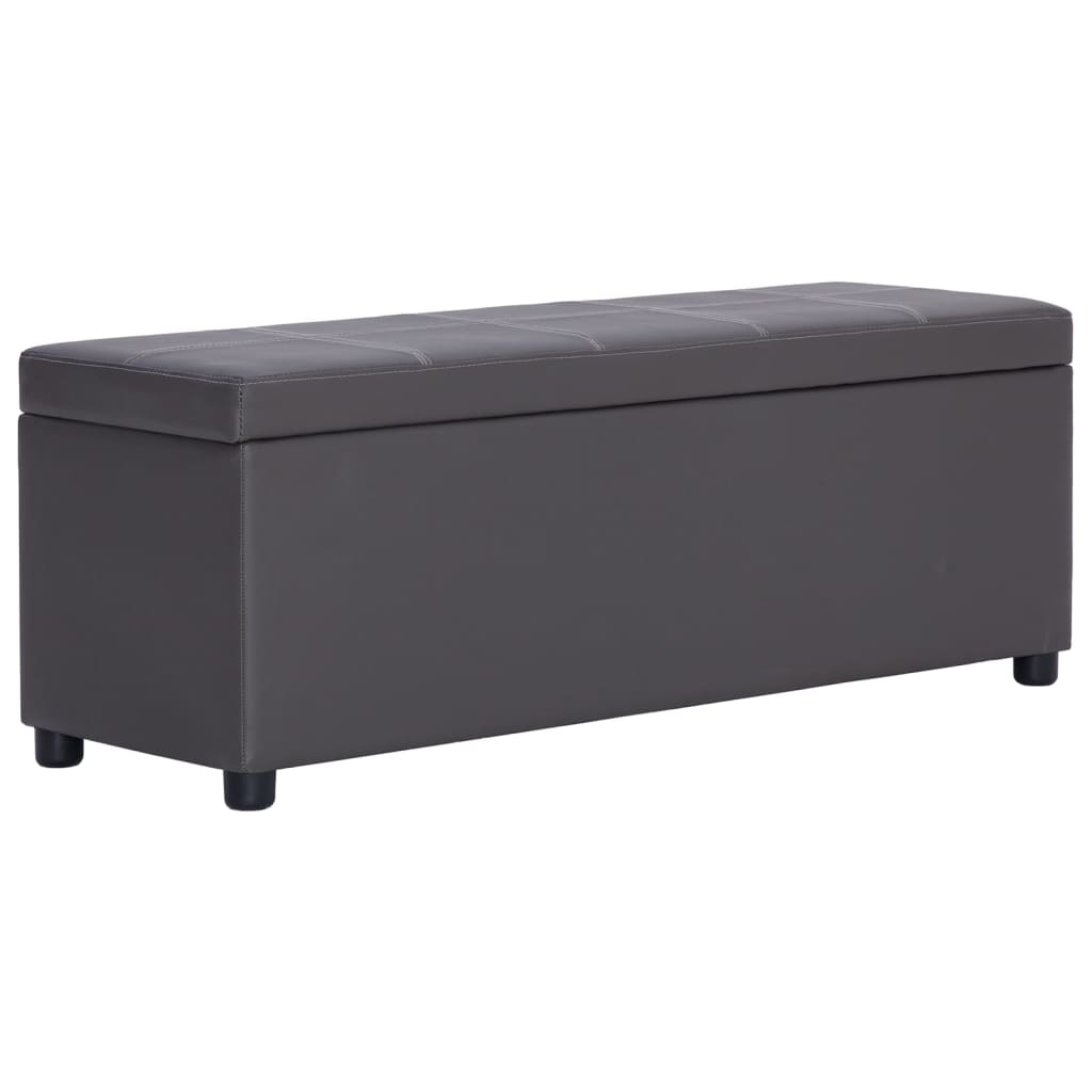 Banc Élégant en Cuir avec Rangement Bordeaux-Gris-La-Fabrique-Industrielle