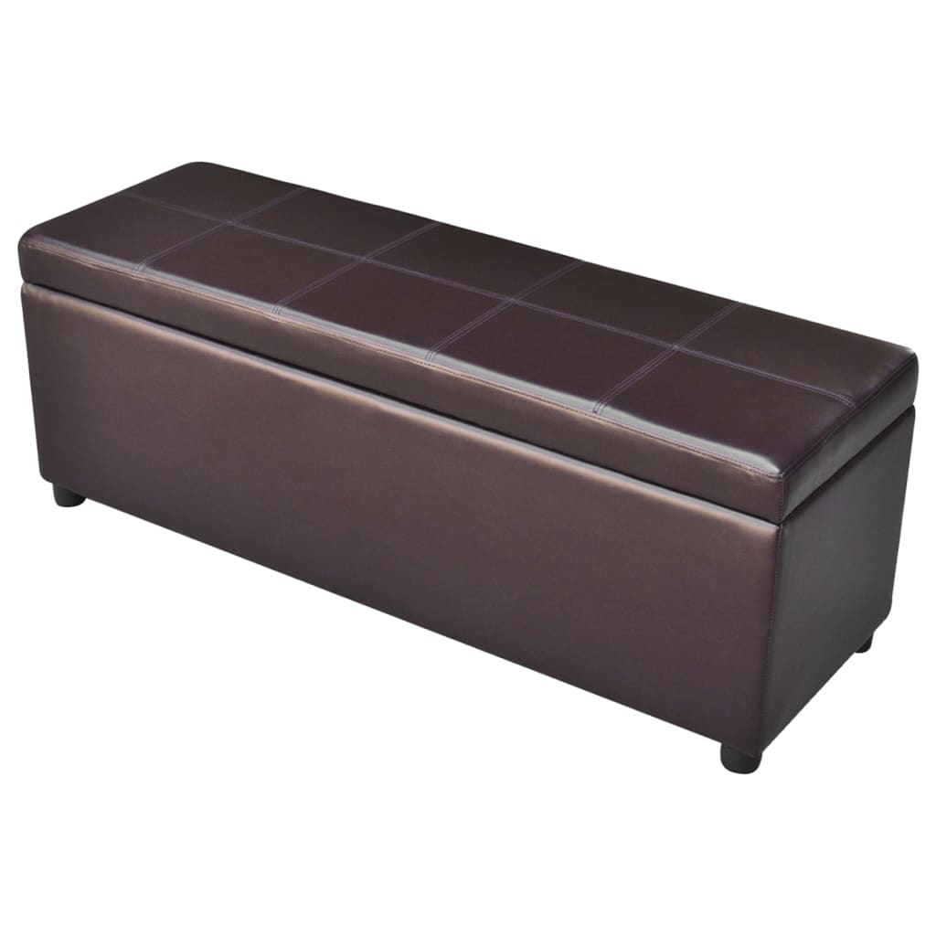 Banc Élégant en Cuir avec Rangement Bordeaux-Marron-La-Fabrique-Industrielle