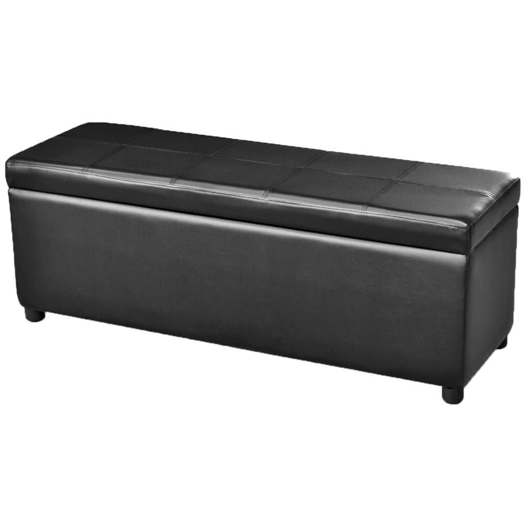 Banc Élégant en Cuir avec Rangement Bordeaux-Noir-La-Fabrique-Industrielle