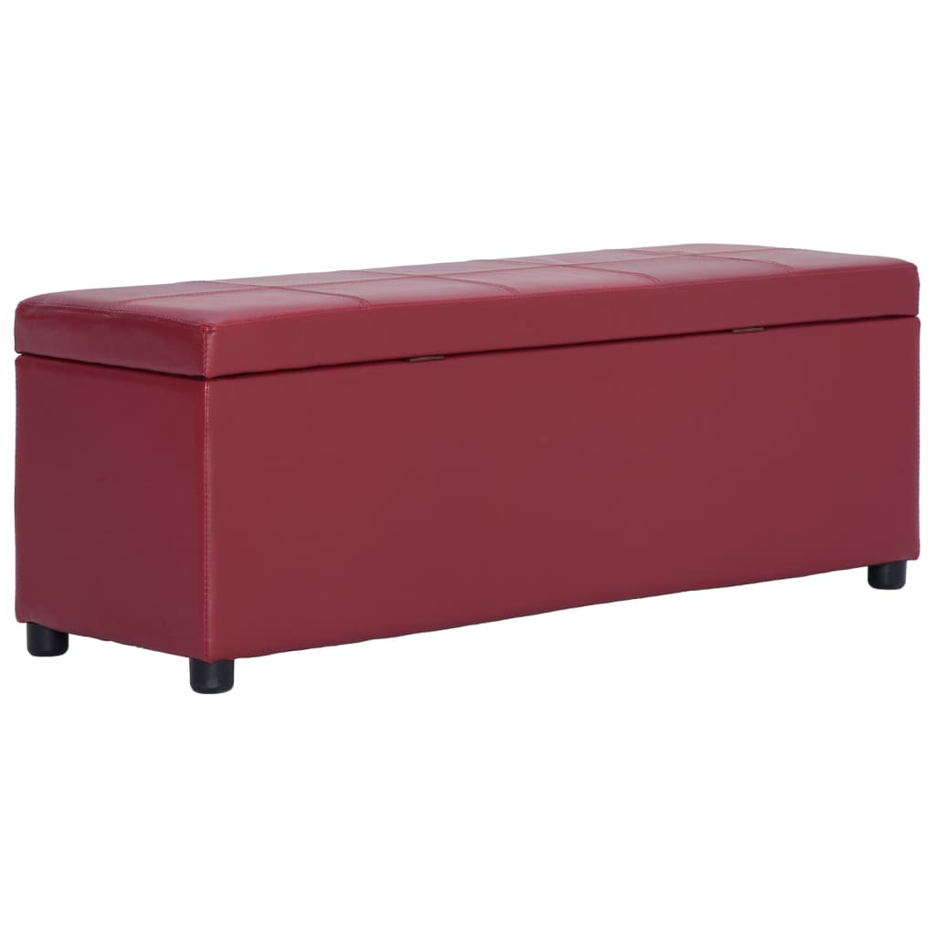 Banc Élégant en Cuir avec Rangement Bordeaux-Rouge bordeaux-La-Fabrique-Industrielle