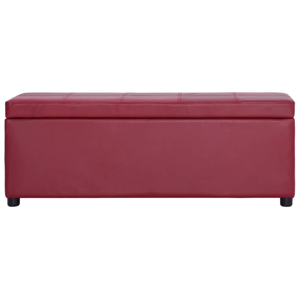 Banc Élégant en Cuir avec Rangement Bordeaux-La-Fabrique-Industrielle