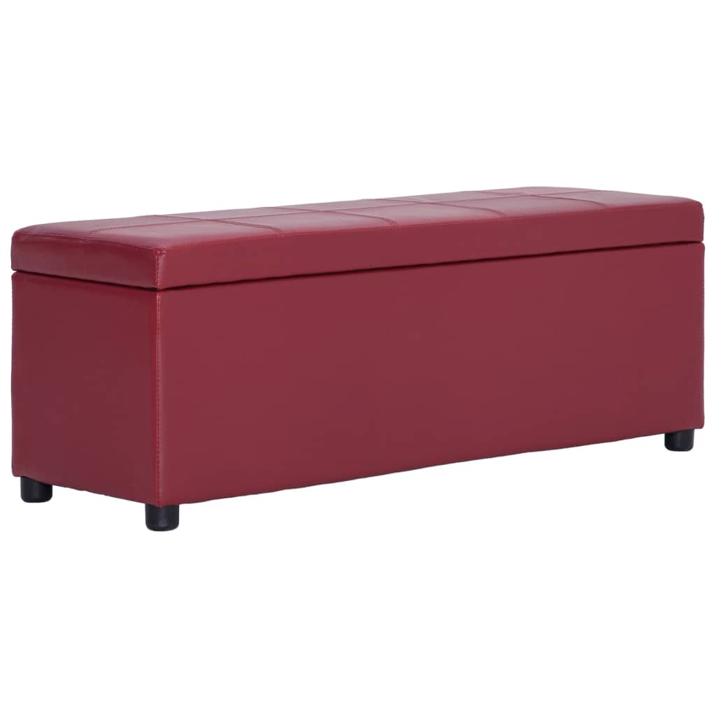 Banc Élégant en Cuir avec Rangement Bordeaux-La-Fabrique-Industrielle