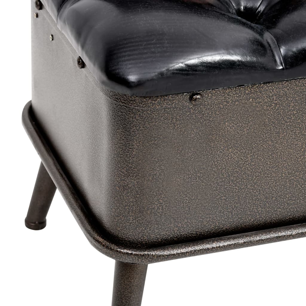 Banc Style Industriel avec Rangement et Similicuir-La-Fabrique-Industrielle