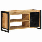 Banc de Rangement Chaussures Industriel-Bois de manguier brut massif-La-Fabrique-Industrielle
