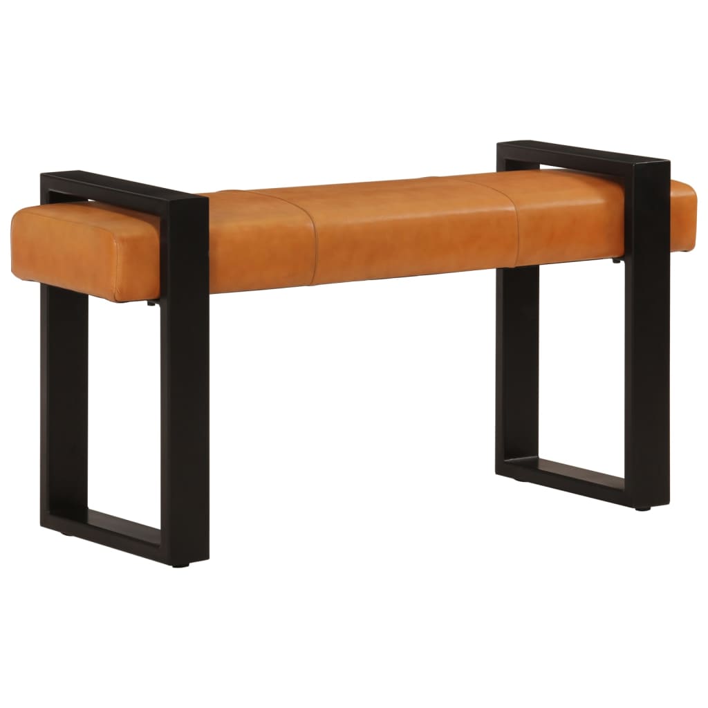 Banc d'entrée en Cuir de Chèvre Style Industriel-La-Fabrique-Industrielle