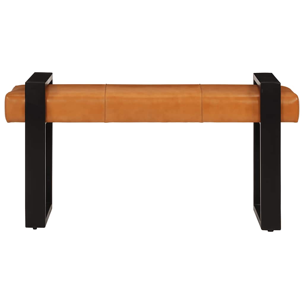 Banc d'entrée en Cuir de Chèvre Style Industriel-La-Fabrique-Industrielle