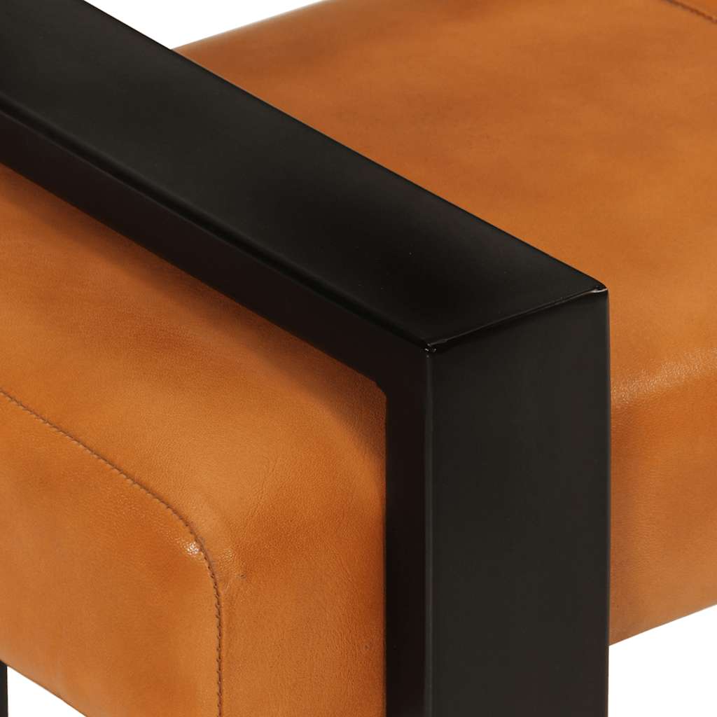 Banc d'entrée en Cuir de Chèvre Style Industriel-La-Fabrique-Industrielle
