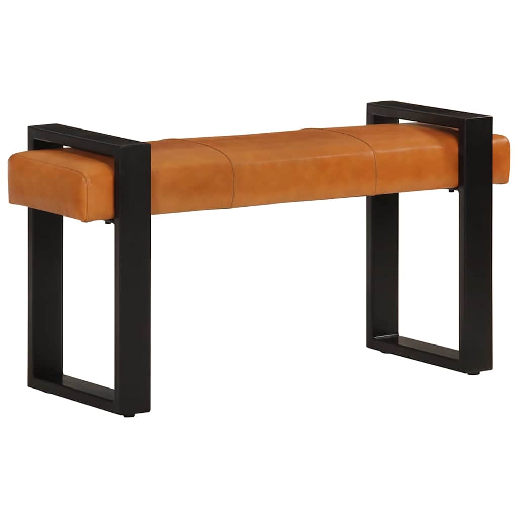 Banc d'entrée en Cuir de Chèvre Style Industriel-La-Fabrique-Industrielle