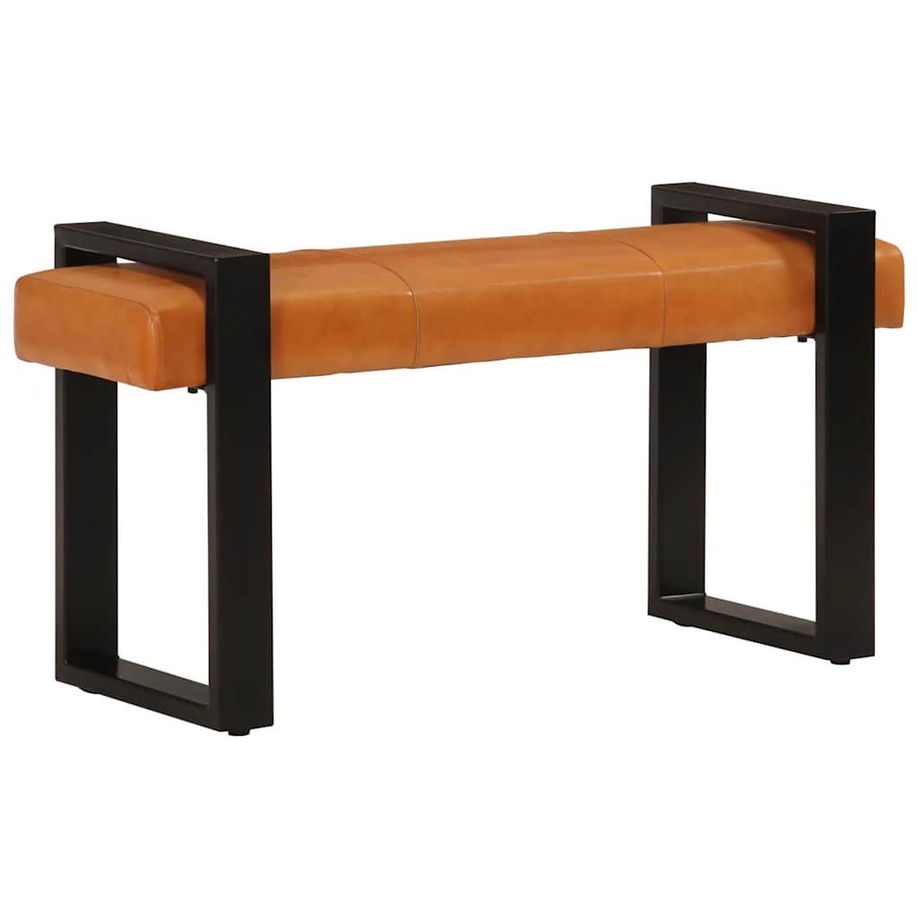 Banc d'entrée en Cuir de Chèvre Style Industriel-La-Fabrique-Industrielle