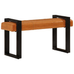 Banc d'entrée en Cuir de Chèvre Style Industriel-La-Fabrique-Industrielle